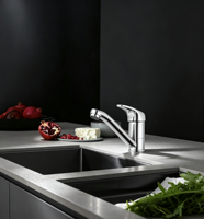 Robinet de cuisine monocommande moderne en laiton à poser sur plan