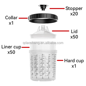 Offre Spéciale : Kit Complet 800ml – 50 Godets de Mélange de Peinture PP avec Couvercles pour Pistolet de Pulvérisation Automobile (Pièces Détachées) - Product Image 3