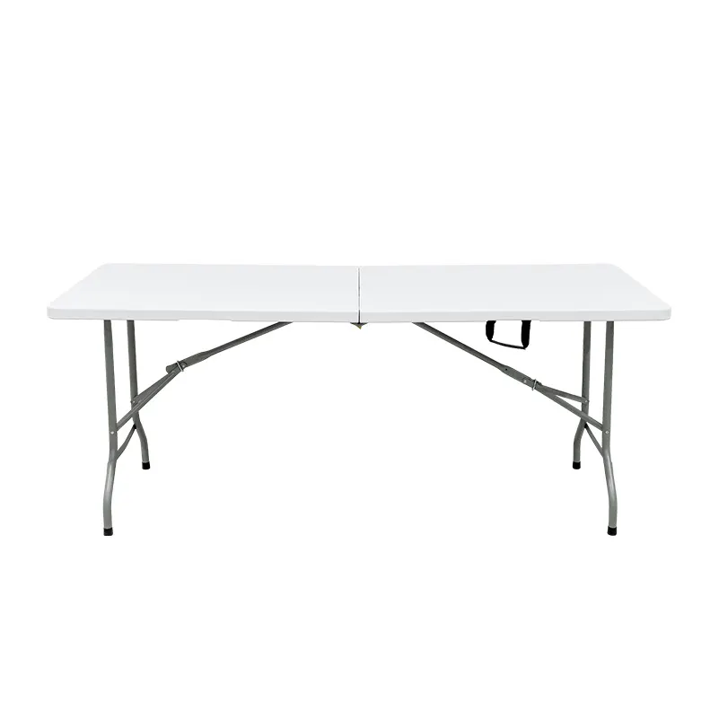 Prix bon marché avantage pliable rectangulaire blanc 180cm plastique 6 pieds table pliante en plastique