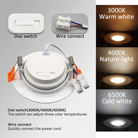 Lampu Sorot Plafon LED 3CCT AC100-240V 7W Saklar Dial 3CCT Dapat Diubah IP20 Dapat Disesuaikan 90 Derajat Bahan PP+PS untuk Rumah dan Kantor
