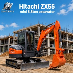 Excavadora Usada de 5.5 Toneladas HITACHI ZX55u con Excelentes Horas de Trabajo, Mini Excavadora en Buen Estado ZX55 ZX60 ZX70 - Product Image 1