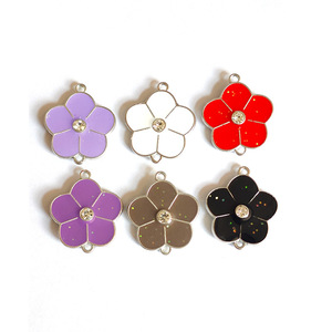 Composants de bijoux en alliage de zinc en forme de fleur pour la fabrication de bracelets avec centre en strass, diamètre 20 mm, options multicolores - Product Image 4