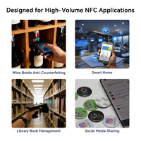Étiquette NFC PET 13,56 MHz, étiquette intelligente imperméable pour l'emballage des produits de vente au détail, solution anti-contrefaçon personnalisée pour le commerce électronique