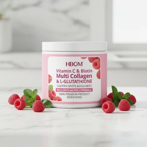 Bebida en polvo de colágeno multipeces natural de animales alimentados con pasto, con glutatión, péptidos, biotina, vitamina C y ácido hialurónico para blanquear la piel. - Product Image 2