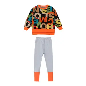 2022 Nieuwe Meisjes Herfst Kleding Midden-Aged Kinderen Alfabet Trui Leggings Tweedelige Set Kinderen Pakken