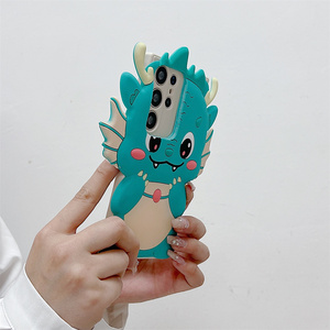 Coque de téléphone mignonne et moelleuse en forme de <span class=keywords><strong>dragon</strong></span> pour Samsung Galaxy S26 Ultra S25 S24 A57 A56, en silicone souple, motif dessin animé asiatique, protection intégrale - Product Image 4