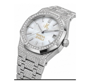 Luxury Moissanite Diamond Simple Stainless Steel Watch with Push Button Hidden Clasp Premium Fashion Wrist Watch - Product Image 3