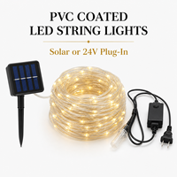 Guirlandes lumineuses LED en PVC commercial avec options d'alimentation solaire ou basse tension 24V