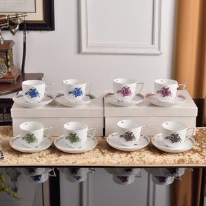 Ensemble de tasses à thé et soucoupes en céramique de luxe, tasse à thé en céramique et soucoupe, tasses à café turques modernes - Product Image 2