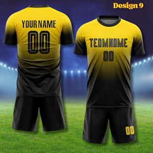 ปรับแต่งเสื้อฟุตบอลแบบส่วนตัว พิมพ์ลายดิจิทัลทั้งชุด ผ้าสแปนเด็กซ์/โพลีเอสเตอร์ แห้งเร็ว คอกลม แขนสั้น ชุดฟุตบอล-F00 - Product Image 1