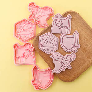 Moule à biscuits en plastique DIY pour biscuits imprimés, série Aventure, motif dessin animé 3D <span class=keywords><strong>Dragon</strong></span>, Épée, Démon, Mage - Product Image 3