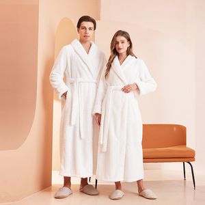 Attillata in vita lunga e spessa in velluto traspirante camicia da notte da <span class=keywords><strong>uomo</strong></span> cintura fissa in flanella <span class=keywords><strong>accappatoio</strong></span> 100% poliestere - Product Image 3