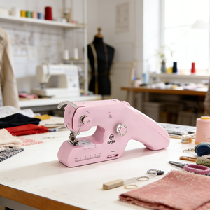 Máquina <span class=keywords><strong>de</strong></span> Coser Portátil Compacta <span class=keywords><strong>de</strong></span> Plástico, Máquina <span class=keywords><strong>de</strong></span> Coser Eléctrica Mini para el Hogar con Función <span class=keywords><strong>de</strong></span> Enrollado Integrada para Tela - Product Image 5