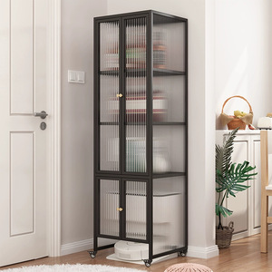 Buffet moderne en verre, meuble pour machine à laver, armoire à vin murale mobile pour salon, rangement et présentation - Product Image 4