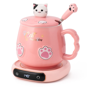 Ensemble cadeau d'affaires : Tasse à café auto-chauffante avec contrôle de température, chauffe-tasse intelligent sans fil, tasse électrique en céramique thermostatée - Product Image 6