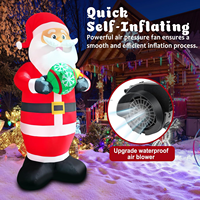 Père Noël gonflable de 10 pieds tenant une boule de Noël avec lumière LED, décoration de Noël gonflable pour la cour, le jardin, l'extérieur, la maison