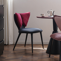 Chaise de vanité moderne avec mousse haute résilience et structure en acier pour salon, dossier ergonomique incurvé, pieds antidérapants, facile à assembler