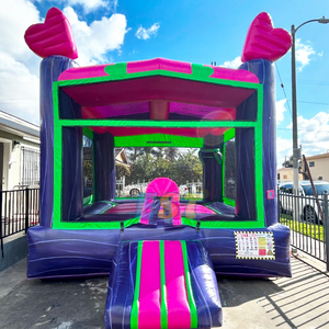 Lâu Đài nhảy trái tim màu hồng cho trẻ em người lớn thương mại Nhà nảy thương mại lâu đài bouncy bên nhảy cho thuê - Product Image 1