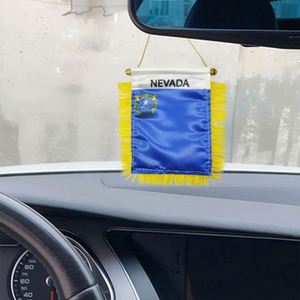 Drapeaux mini-guirlandes de voiture en gros, Nevada, à suspendre sur fenêtre, avec ventouse, impression numérique, en satin, pour usage automobile - Product Image 2