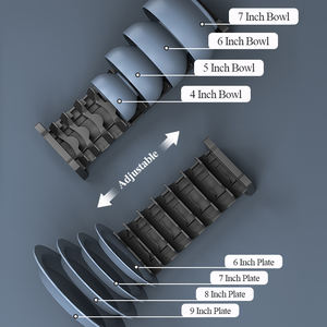 خزانة إدراج رف أطباق من الألومنيوم عمودي ، خزائن المطبخ ، منظم تخزين ، حامل تخزين أطباق قابل للتعديل - Product Image 3