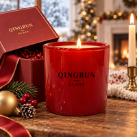 Pot en verre rubis de 250 ml, ouverture de 75 mm, hauteur de 80 mm, vente en gros, décoration de table pour fête d'Halloween, emballage cadeau saisonnier