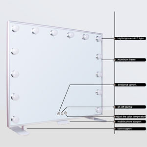 Espejo Cosmético <span class=keywords><strong>con</strong></span> 14 <span class=keywords><strong>Bombillas</strong></span> LED para <span class=keywords><strong>Tocador</strong></span>, Alimentación USB <span class=keywords><strong>con</strong></span> Soporte para Teléfono Móvil, Personalizado <span class=keywords><strong>de</strong></span> una Sola Cara - Product Image 6