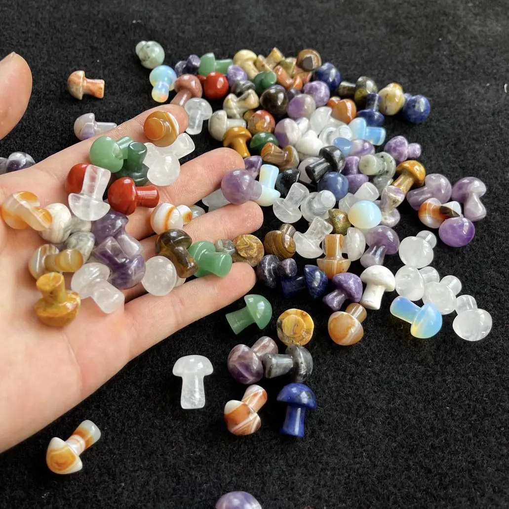Grosir 2Cm Batu Akik Alami Kuarsa Bening Multi Bahan Hadiah Unik Jamur Kristal Mini