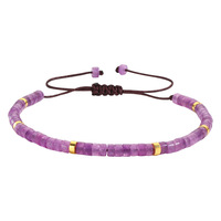 2025 pierre naturelle cristal guérison bohème perle Bracelet chaîne réglable précieux plat entretoise perle Turquoise bambou pour les femmes