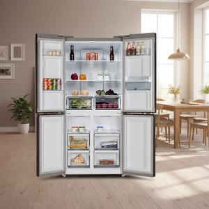 Refrigerador <span class=keywords><strong>de</strong></span> 4 Puertas con Panel <span class=keywords><strong>de</strong></span> Vidrio <span class=keywords><strong>de</strong></span> 520 L, Puerta Francesa, <span class=keywords><strong>Inverter</strong></span>, Sin Escarcha, Acero Inoxidable, con <span class=keywords><strong>Dispensador</strong></span> <span class=keywords><strong>de</strong></span> <span class=keywords><strong>Agua</strong></span> y LED - Product Image 4