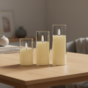 Vela LED con Simulación de Llama de Vela Realista, con Pilas Integradas, en Vaso de Acrílico, para Crear una Atmósfera Romántica - Product Image 1