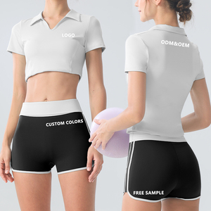 Polo de golf pour <span class=keywords><strong>femme</strong></span>, coupe ajustée, col en V, manches courtes, respirant, haut de <span class=keywords><strong>sport</strong></span> - Product Image 1