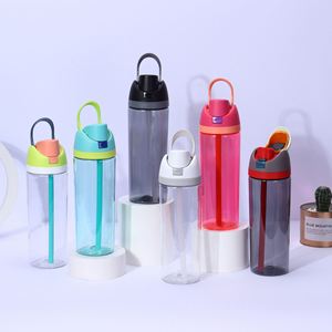 Botella de Agua Deportiva Portátil de Plástico con Tapa Doble para Bebidas, 750 ml, Apta para Alimentos, Resistente al Calor, para Estudiantes, con Tapa de Apertura Rápida, para Frutas - Product Image 2