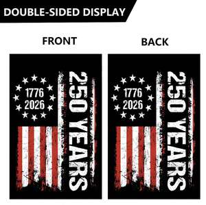 Wholesale Weather Resistant Polyester Cloth Digital Printing 12x18 Double Sided American 250th Birthday Pennant Garden <b>Flags</b> - Product Image 3