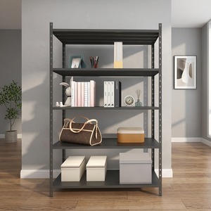 Wholesale 5-layer lightweight <b>metal</b> <b>shelves</b> without bolts angle steel warehouse storage <b>shelves</b> with MDF board for supermarket - Product Image 5