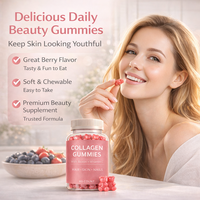 Gummies de Collagène Marque Blanche, Complément Beauté Biotine Vitamine C, Soutien Cheveux Peau Ongles, Sans Sucre, OEM, Pour Femmes, 2 Gummies
