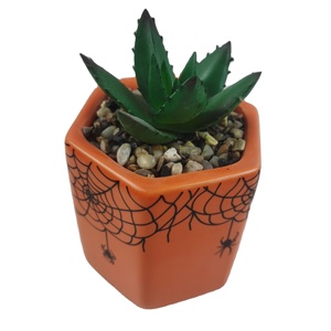 Telaraña <span class=keywords><strong>de</strong></span> Halloween, gran revestimiento <span class=keywords><strong>de</strong></span> cerámica, maceta hexagonal espeluznante, maceta para el hogar, guardería, estilo <span class=keywords><strong>de</strong></span> diseño minimalista suculento <span class=keywords><strong>de</strong></span> imitación - Product Image 2