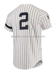 La mejor calidad #<span class=keywords><strong>2</strong></span> Derek Jeter Stitched Cooperstown Throwback American Baseball Jersey - Product Image 2