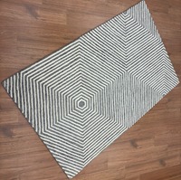 Tapis rectangulaire en laine tufté à la main, motif abstrait, doux, de qualité supérieure, écologique, antidérapant, insonorisant, adapté aux animaux domestiques