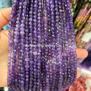 ลูกปัดพลอยทรงลูกบาศก์ขนาด 4 มม. แบบเจียระไน หินอาเกตสีฟ้าครามธรรมชาติ สำหรับทำเครื่องประดับ - Product Image 4