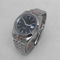 Orologio da uomo Mod da 39 mm con ghiera a forma di cane, compatibile con movimento NH35, MOQ 1
