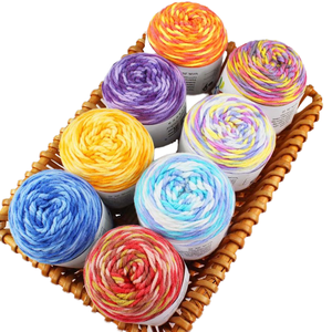 Fil fantaisie 100% acrylique filé, teint en segments arc-en-ciel, 5 brins, anti-boulochage, anti-insectes, pour tricot à la main, crochet, couture et tissage - Product Image 4