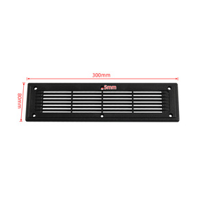 Grille d'aération en plastique noir 300x80mm à fixation par vis pour bus et fourgonnette - Product Image 1