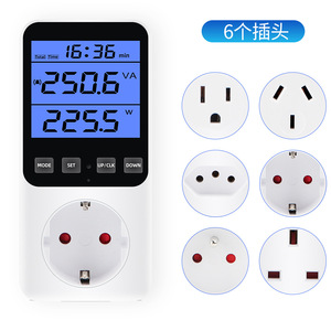 ซ็อกเก็ตมิเตอร์ไฟฟ้าซิ่วหยวน V042 จอแสดงผล LCD เฟสเดียว สำหรับตรวจสอบพลังงานใช้ในบ้าน - Product Image 1