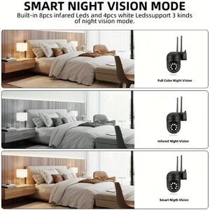 Cámara de Detección de Movimiento Inteligente con WiFi 2.4G, CMOS, Panorámica/Inclinación, Gran Angular, Cobertura de 355°, 1080P FHD, Visión Nocturna, Control Remoto por Aplicación - Product Image 5