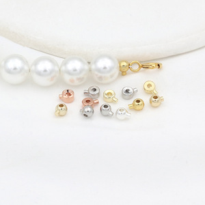 Round <b>Bracelet</b> Clasp 18K Gold Plated <b>Copper</b> DIY Jewelry Finding For <b>Bracelet</b> Making 11mm Flat End Cap Component - Product Image 2