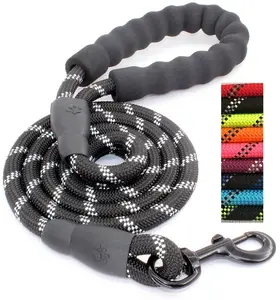 Tracking Reflective Soft Handle Nylon Rope Pet Dog Leash Large Mountain Climbing Running Polyester BB Solid pet Training Leashes