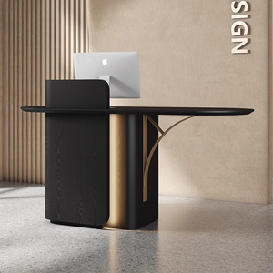 Mostrador de Recepción de Diseño Sencillo con Acabado en Madera <span class=keywords><strong>para</strong></span> Empresa, Estación de Enfermería, Mostrador de Caja - Product Image 5