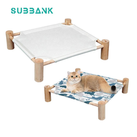 Coussin pour animaux de compagnie en bois personnalisé Subbank, nid en lin vierge pour sublimation, lits détachables et lavables pour chiens et chats, pour impression par transfert thermique
