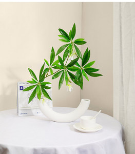 Vente en gros de feuilles vertes artificielles de style nordique de haute qualité pour la décoration de table à la maison, salon, magasin - Product Image 2