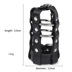 Bragas de <span class=keywords><strong>castidad</strong></span> de cuero SM para hombres, con jaula de bloqueo, pantalones de jaula de pene de <span class=keywords><strong>castidad</strong></span>, venta al por mayor - Product Image 6